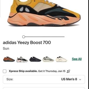 adidas Yeezy Boost 700 Sun - Yellow and Black